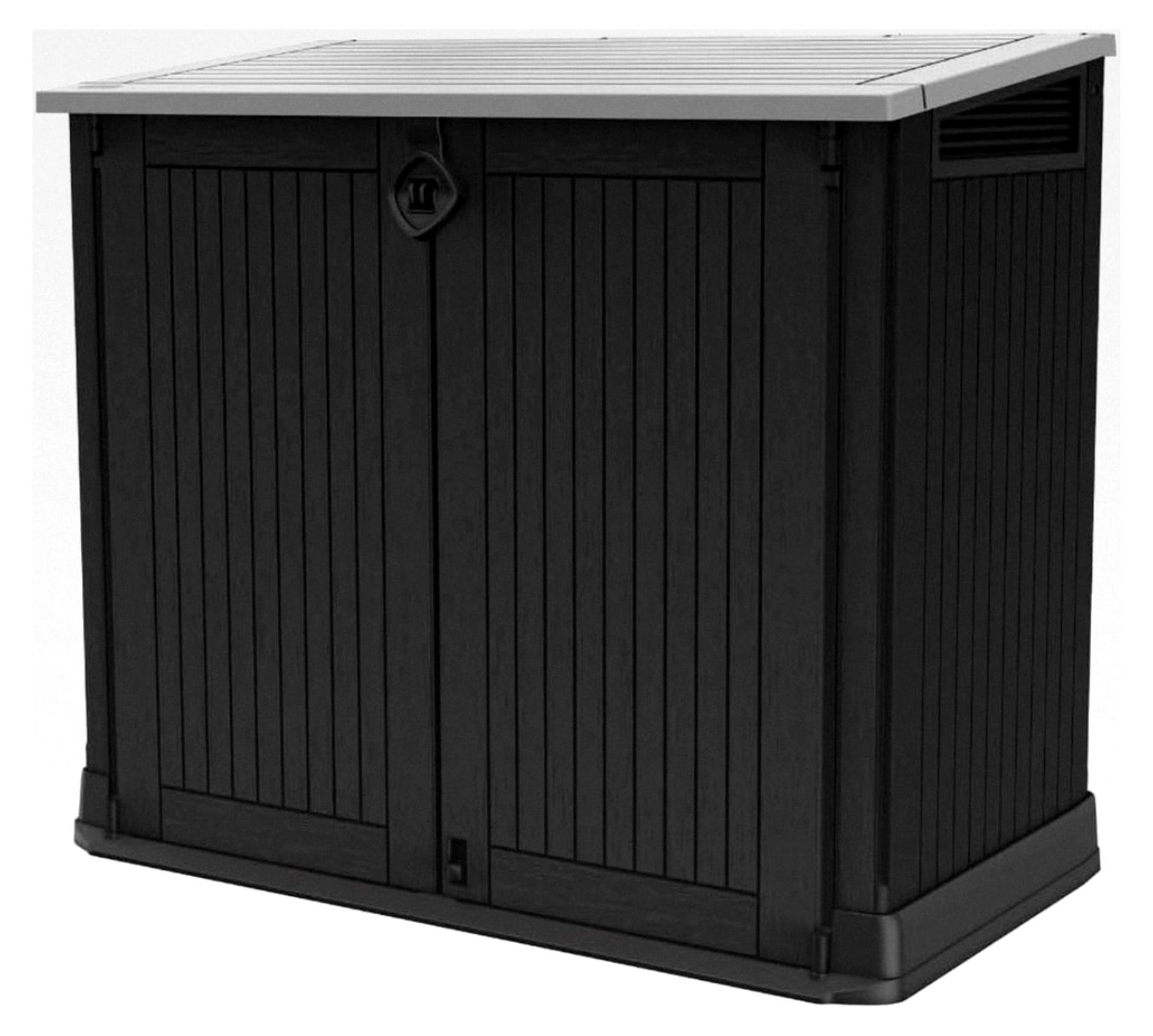 Gartenschrank Store it Out schwarz Holzoptik 132 x 71,5 x 113,5 cm