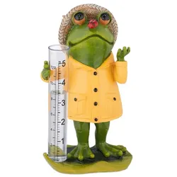 Relaxdays Regenmesser Frosch Gelb,Grün,Transparent