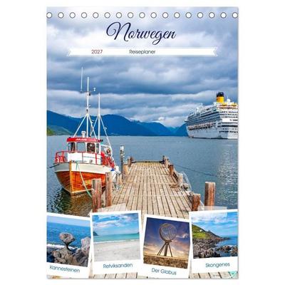 Norwegen - Reiseplaner (Tischkalender 2027 DIN A5 hoch), CALVENDO Monatskalender