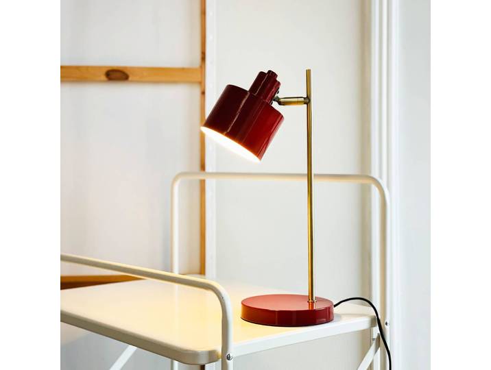 Dyberg Larsen Tischlampe Ocean, rot, für Wohn- / Esszimmer, Metall, Design, Tischlampe