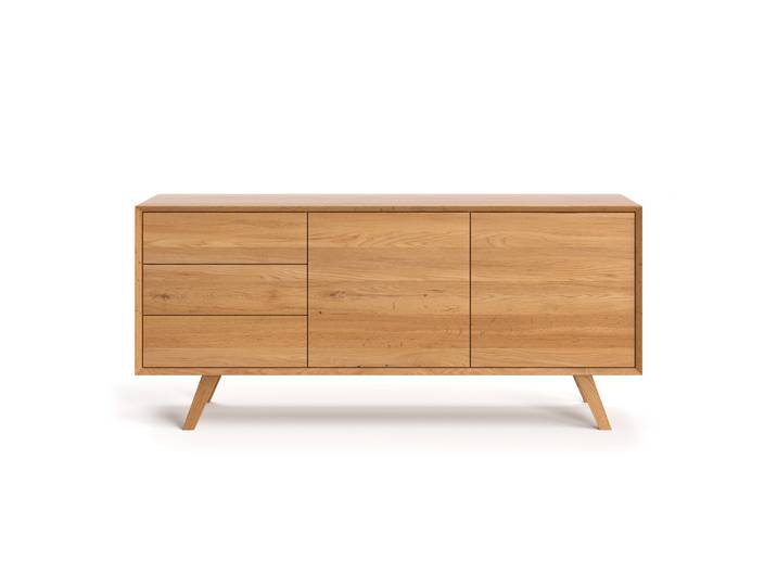 Commode Quatro en bois massif 160 cm Bois de chêne massif