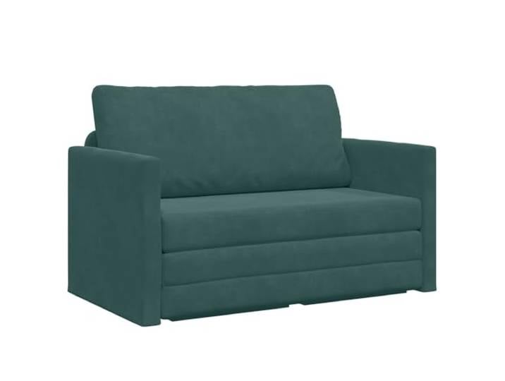 KUTYWEXFM Schlafsofa Dunkelgrün 124x71x78cm Samt 2-Sitzer Samtweiches Klappsofa für Wohnzimmer und Schlafzimmer. Stabiles Metallgestell mit Sperrholz.