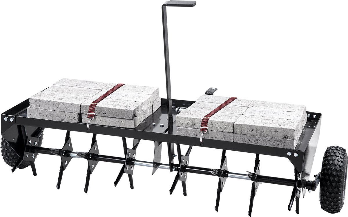 Gazonbeluchter met universele koppeling en stalen pinnen, zwart, 121,92 cm