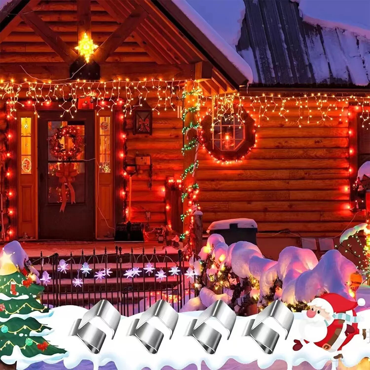 INF Robuste Metallhaken für Weihnachtsbeleuchtung (50er-Pack)