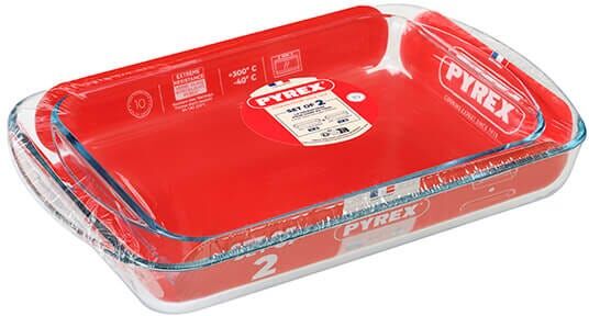 Pyrex Essentials 2 Piece Rectangular Roaster Set