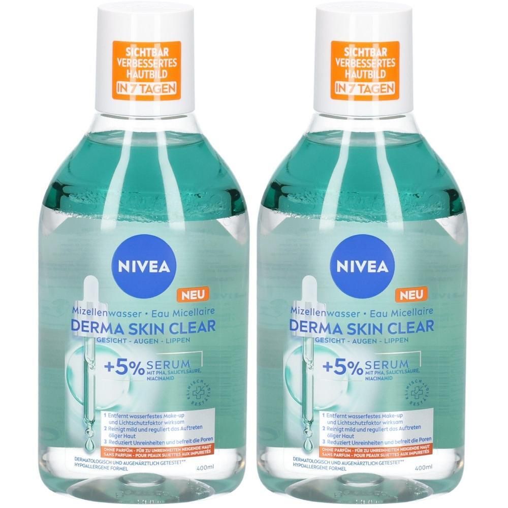 Nivea Derma Skin Clear Mizellenwasser 400ml x2 2x400 ml