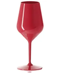 MONOUSO - Wiederverwendbares Strapazierfähiges Rotes Tritan-Weinglas 470ml (1 Stück)
