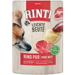 RINTI Leichte Beute 400g Frischebeutel Hundenassfutter Sparpaket 20 x 400 Gramm Rind Pur