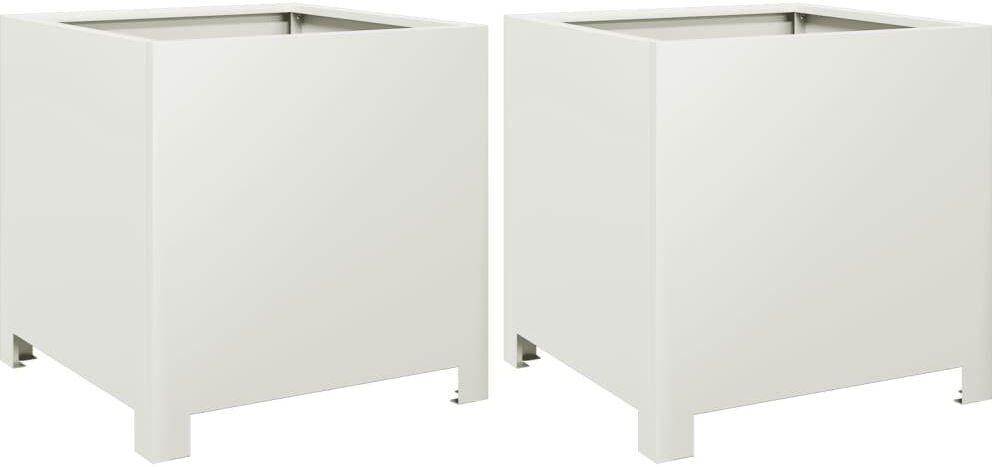 vidaXL Planter Box White 40cm H x 40cm W x 40cm D