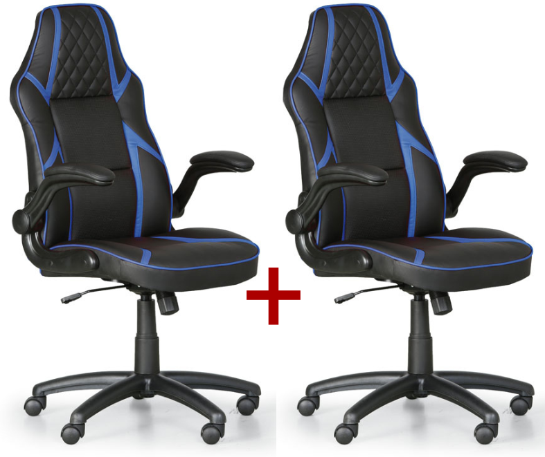 B2B Partner Krzesło biurowe GAME 1+1 GRATIS, czarny/niebieski