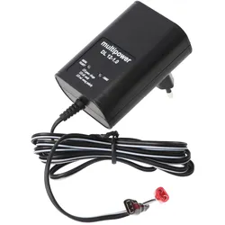Multipower Multi Power Blei Steckerladegerät DL12-1 A 13,8V/1A, mit 6,3mm Faston-Anschluss für 1Ah bis zu 24Ah Blei-Akku