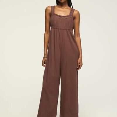 Lucky Brand Lace Jumpsuit - Women's Clothing Jumpsuits Overalls in Peppercorn, Size XS