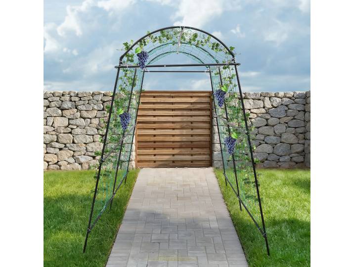 Arche de jardin moderne en acier Q195 avec treillis pour plantes grimpantes à fixation au sol ‎ Plantes grimpantes d'extérieur