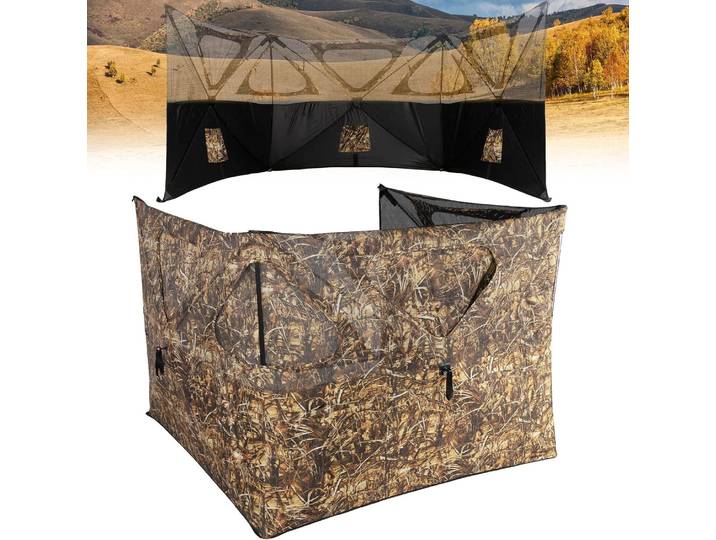 Abri de camouflage extérieur, abri de chasse pop-up pour le camping, abri de chasse facile à installer pour cerfs, dindes, canards - Camouflage herbe sèche