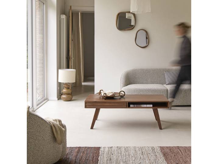 Couchtisch Niels aus massivem Akazienholz 115 cm - Dunkelbraun