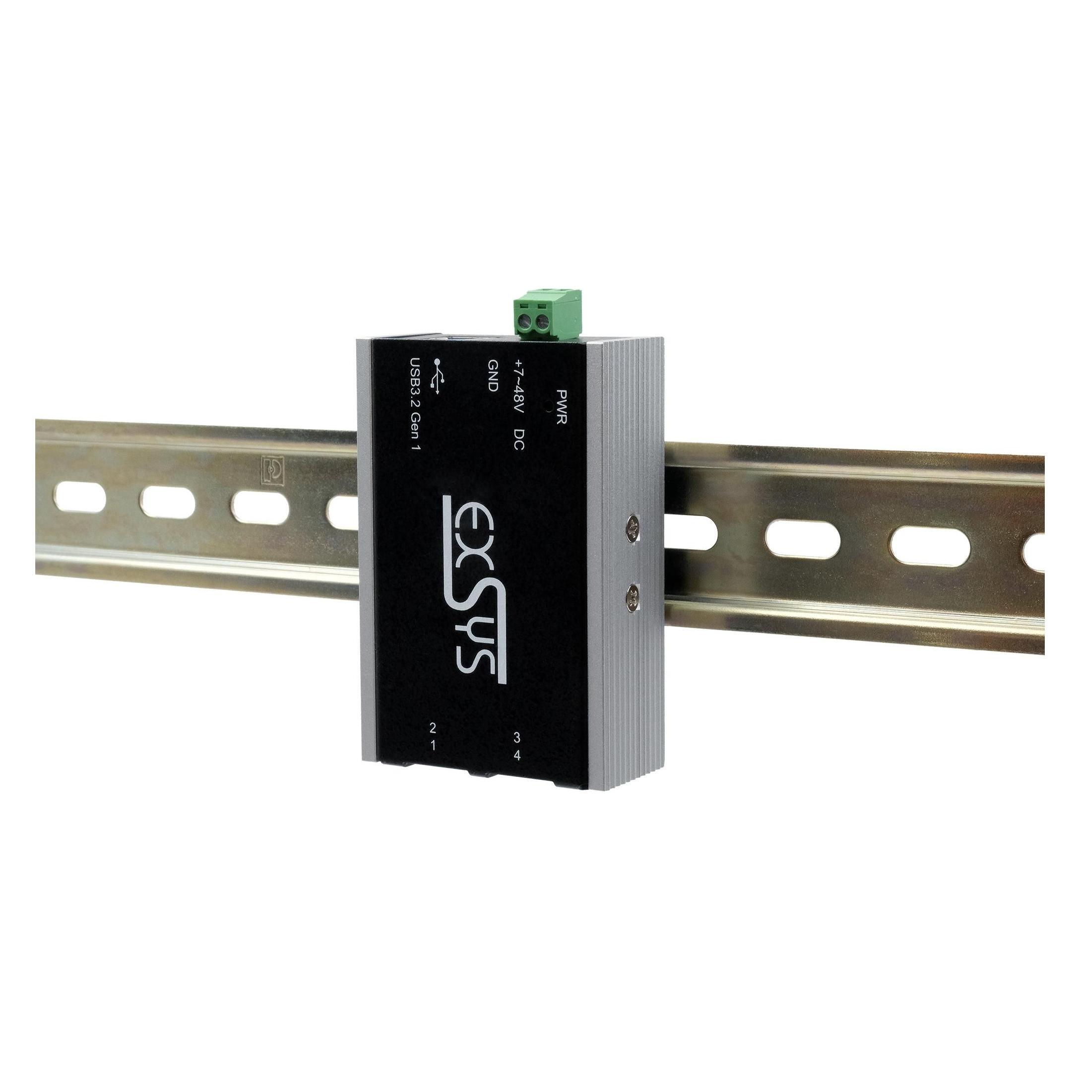 Exsys Industrial USB 3.2 Gen 1 Hub 4-Port (USB-B, 4 Ports) (EX-1181HMS-WT)
