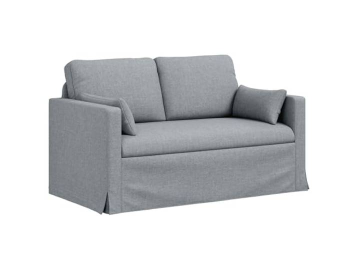 Todiikf Modernes 2-Sitzer Sofa Stoff Hellgrau Metallrahmen 139x78x80 cm Ergonomische Polstercouch mit Armlehnen in Holzoptik für Wohnzimmer, Lounge und Schlafzimmer. Kompakt und anpassungsfähig.