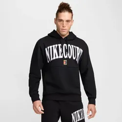NIKECourt Heritage Dri-FIT Fleece Tennis Hoodie Herren 010 - black/white/flat pewter M