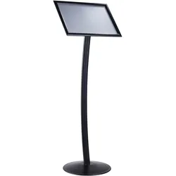 SPRINTIS Infoständer A3 CURVED, schwarz, flexibler Plakatständer mit stabilem Klapprahmen und antireflektierender Schutzfolie für Präsentationen, Aluminium, Stahl, Kunststoff
