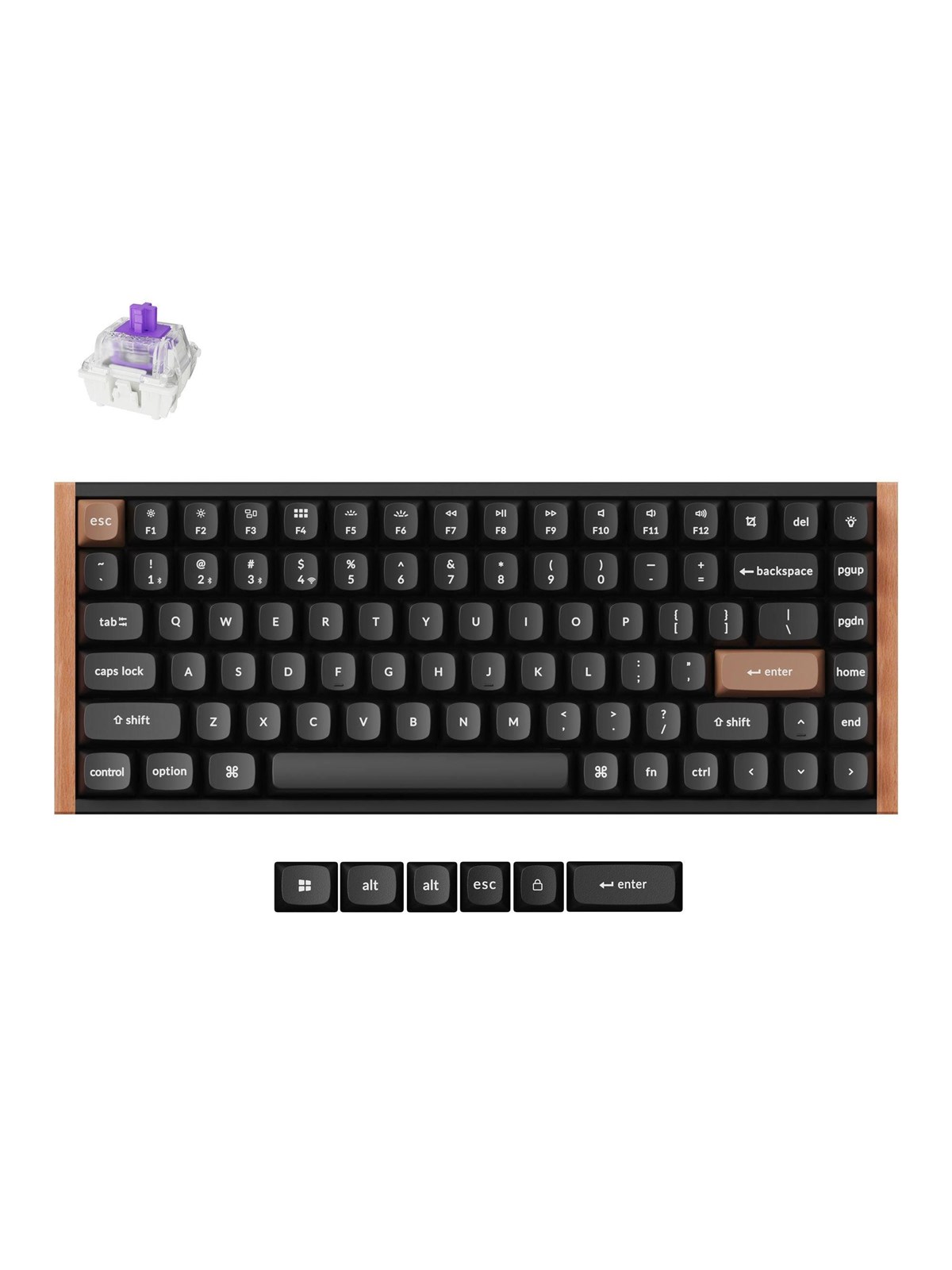 Keychron K2 HE - Special Edition - keyboard - 75% - black dark rosewood Input Device