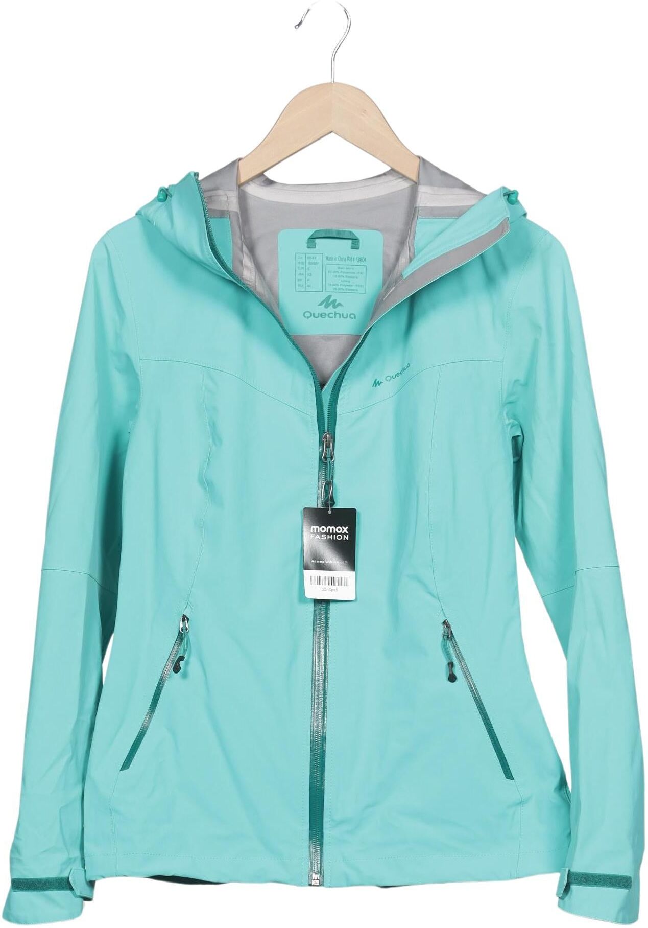 quechua Damen Jacke, Türkis, Gr. S, Synthetik / Elasthan - Second Hand