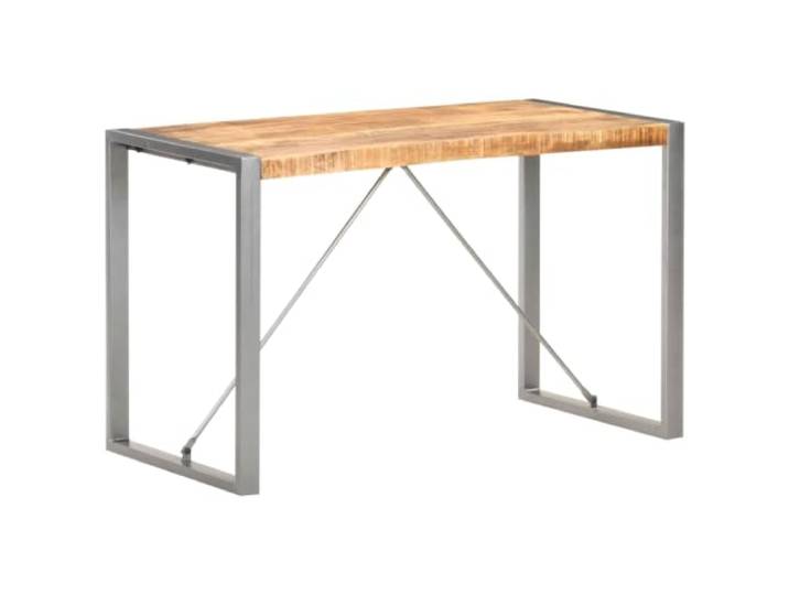 Roanoer Esstisch 120x60x75 cm Mango Massivholz Küchentisch Robuster Industrie-Look für Esszimmer und Küche mit individuellem Tropenholz und standfestem Stahlgestell.