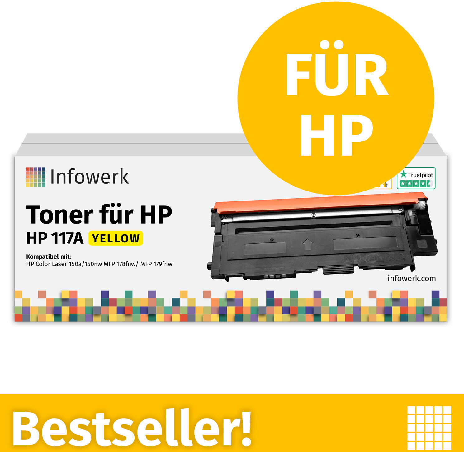Infowerk Toner für HP 117A, Gelb, 1 Stück