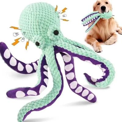 Uplift Treasures Plush Duck Dog Chew Toy blue Octopus