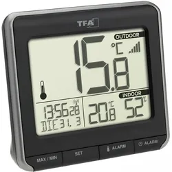 TFA Prio, Thermometer + Hygrometer, Schwarz