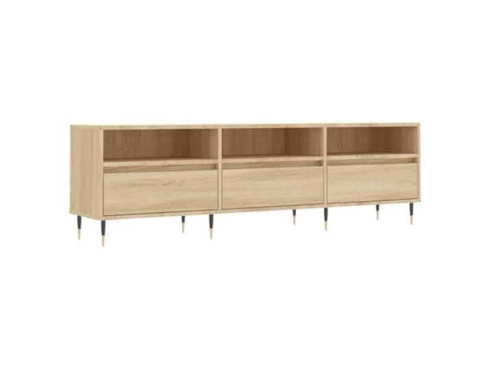 KGFHERENB TV-Schrank Sonoma-Eiche 150x30x44,5 cm Lowboard mit 6 Fächern Praktisches Möbelstück für Wohnzimmer und Schlafzimmer mit offener Aufteilung und pflegeleichter Oberfläche.
