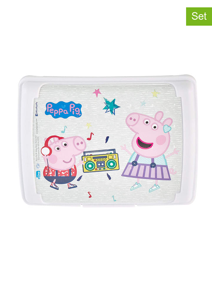 keeeper 2er-Set: Lunchboxen "Peppa Pig" in Weiß/ Rosa - 500 ml - onesize