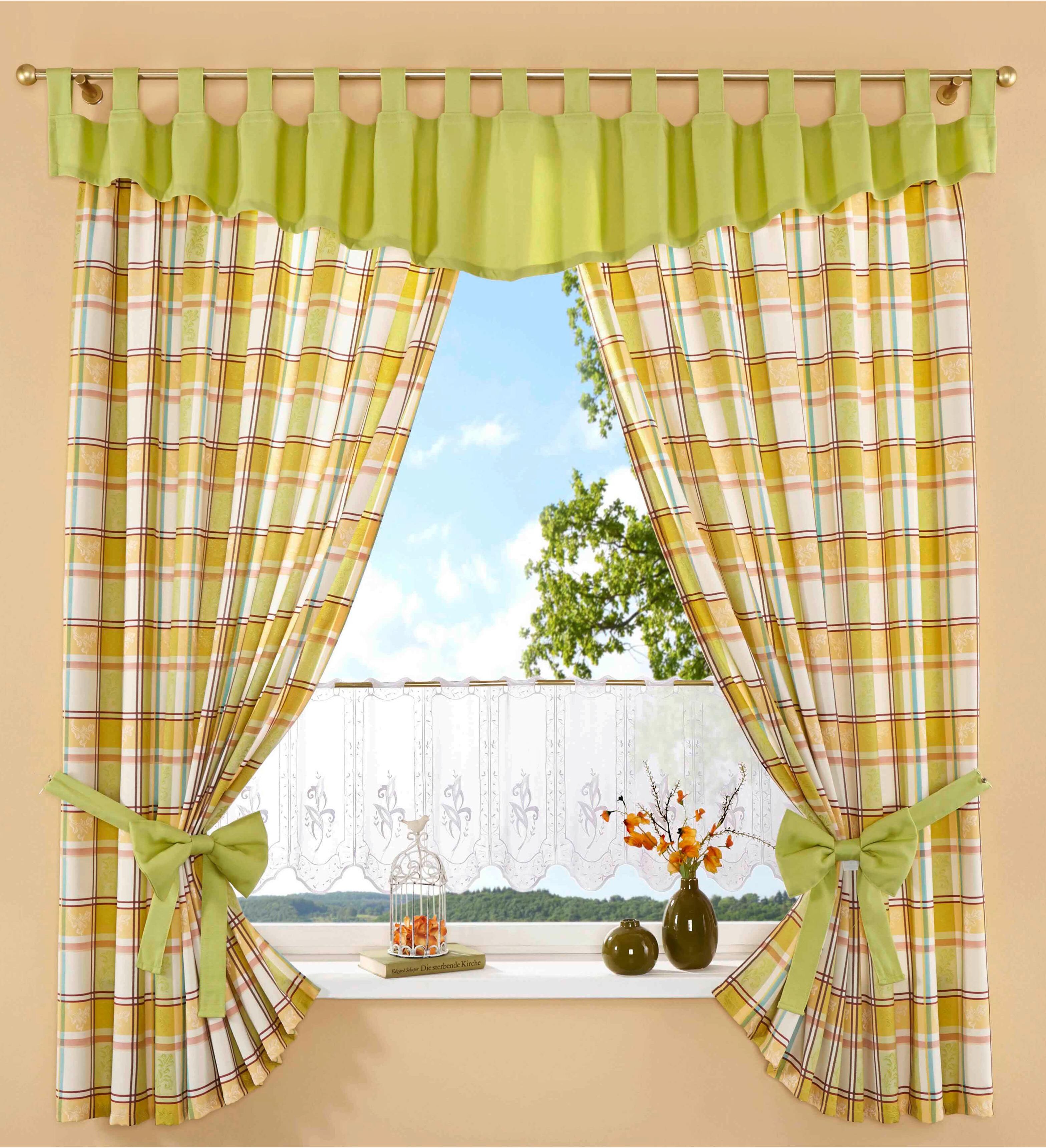 Scheibengardine STICKEREIEN PLAUEN "Dolche 1420" Gr. 3, weiß, B:160cm H:40cm, Voile, Polyester, Gardinen, Scheibengardine