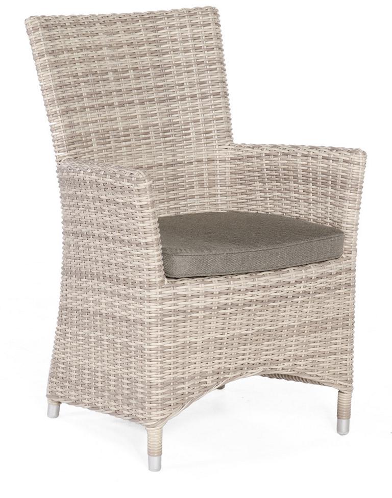 MUESING Sessel Ikarus Kunststoffgeflecht white-c oral/Alu inkl. Kissen SonnenPartner 16906108