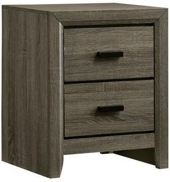Benjara 24 Inch 2 Drawer Wooden Nightstand with Finger Pulls, Brown