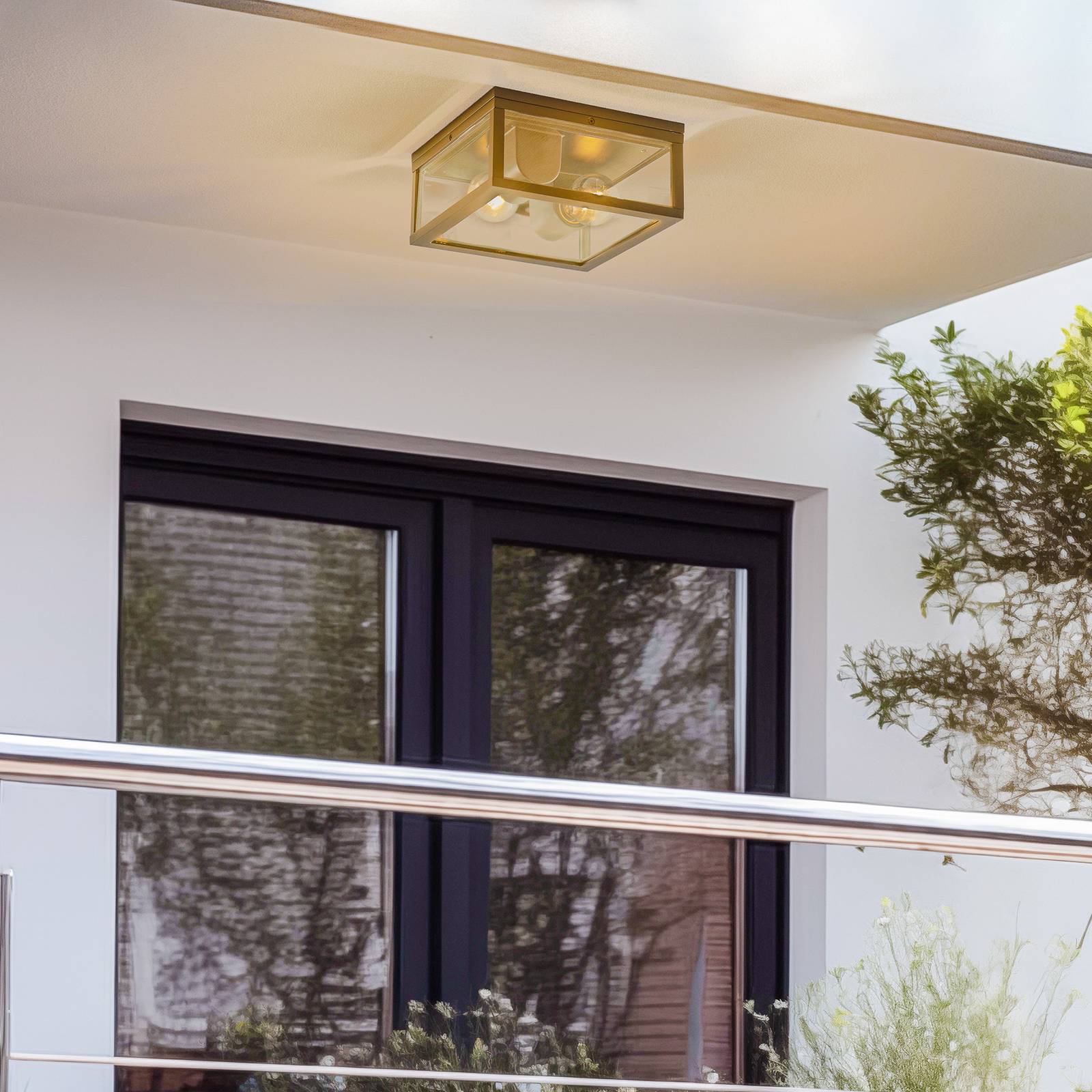 Lindby Kremena outdoor ceiling light, black Lindby, dimmable, Black, Aluminium, Modern, Ceiling Light Outdoor