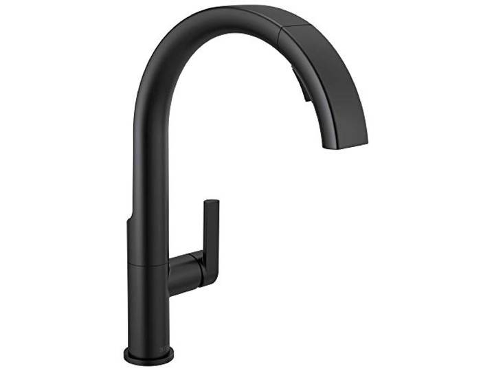 Delta Faucet Keele Matt Schwarz Küchenarmatur Schwarz, Küchenarmaturen mit Pull Down Sprühkopf, Küchenspüle Wasserhahn für Küchenspüle, Magnetischer Docking Sprühkopf, Mattschwarz 19824LF-BL