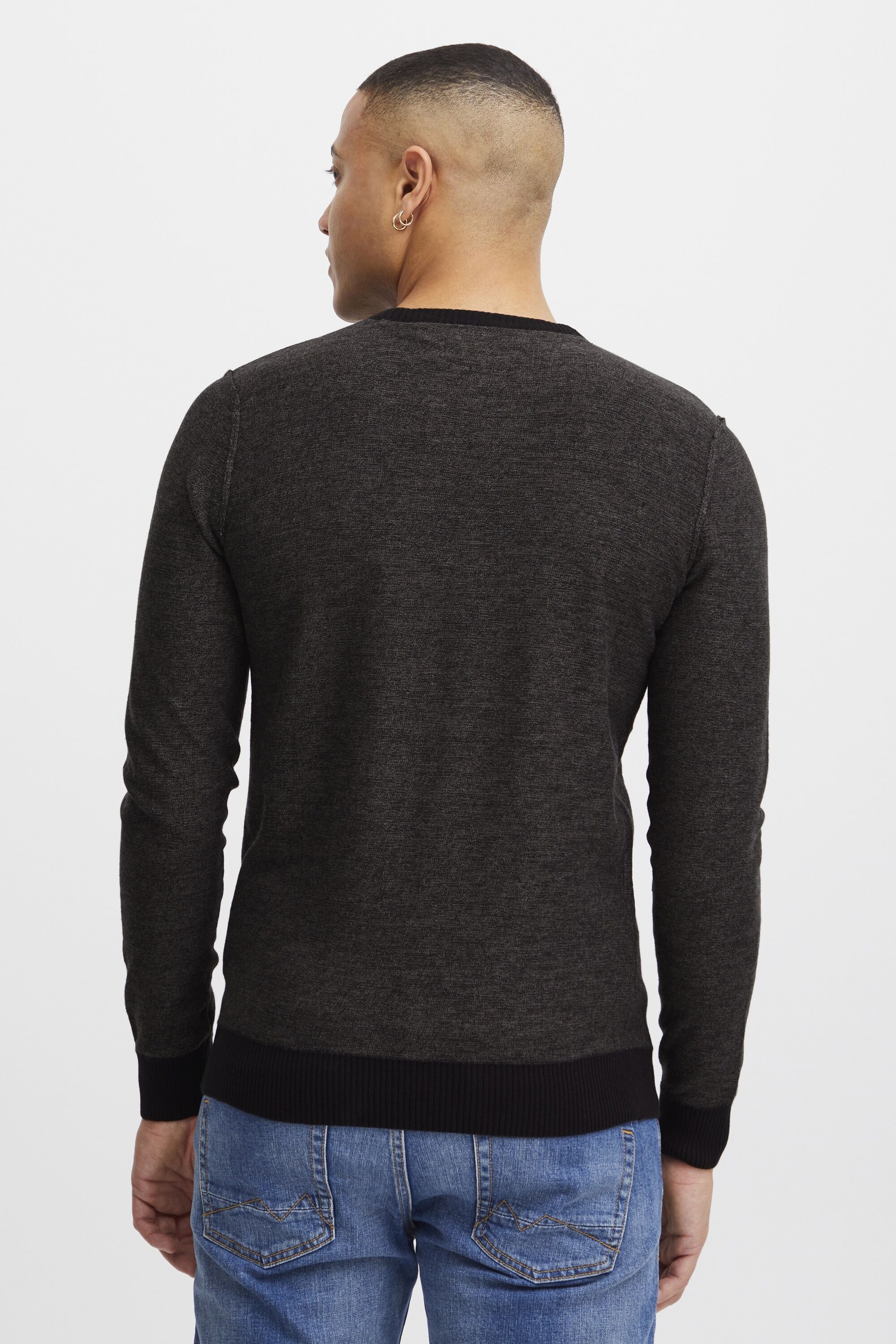 Rundhalspullover BLEND "Rundhalspullover BHNathan", Herren, Gr. L, schwarz, Obermaterial: 100% Baumwolle CO., Pullover Rundhalspullover