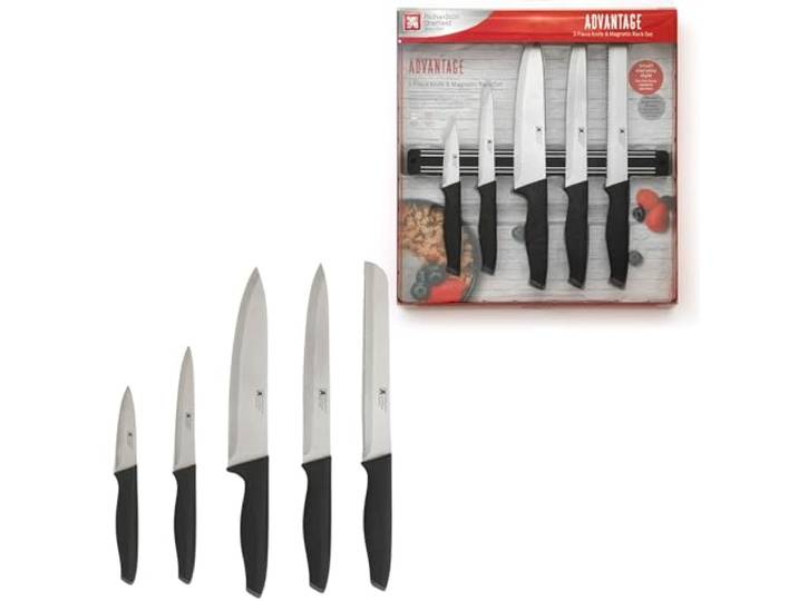RICHARDSON SHEFFIELD - Set 5 couteaux de cuisine avec barrette aimantée - Advantage - Acier inoxydable 13 C\, Finition Satinée - Inox