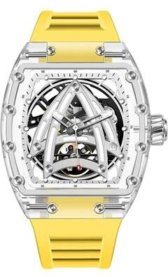 Uplift Essentials Skeleton Mechanical Timepiece Luxury Sapphire Glass Stainless Steel Waterproof Watch gold