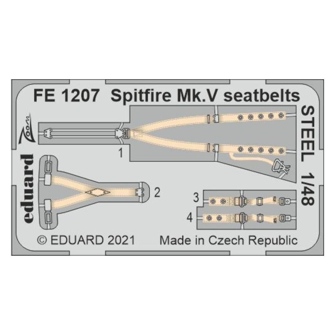 Eduard Spitfire Mk.V seatbelts STEEL 1/48 for /SPECIAL HOBBY (FE1207)