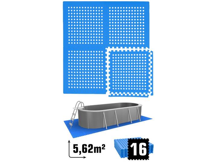 POOLMATTEN 5,6m² 16 EVA Matten 62 cm Blau