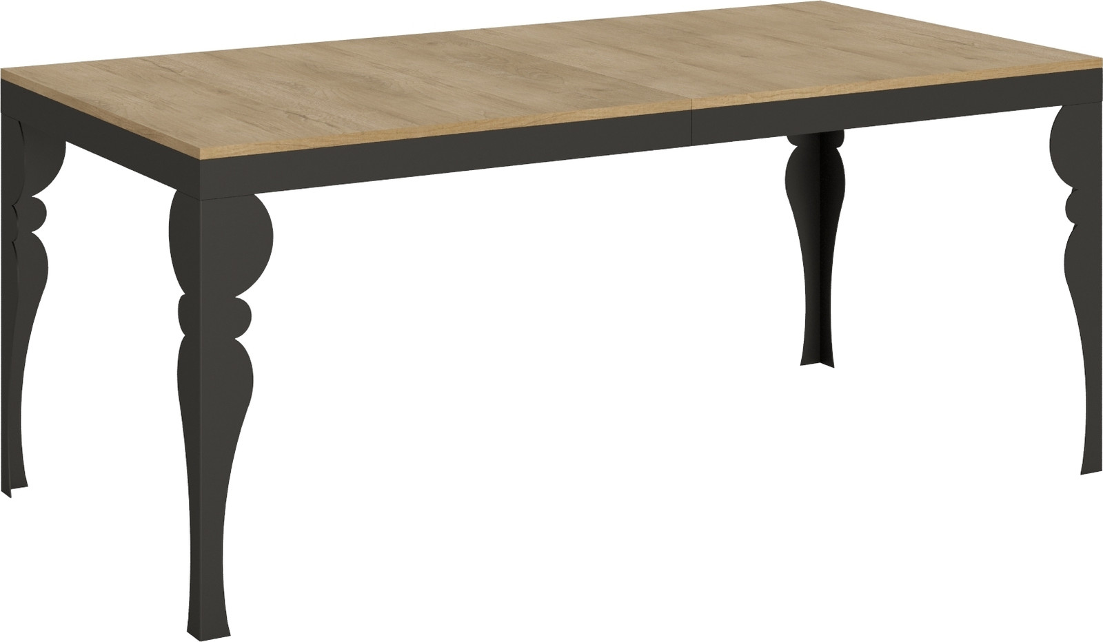 Itamoby Uittrekbare Tafel Paxon Evolution, Eikenhout, Natuurlijk/Anthraciet, B: 90 cm, L: 180-284 cm