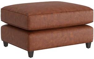 Juliana Leather Ottoman - Tobacco Leather, Tobacco Walnut - Ballard Designs