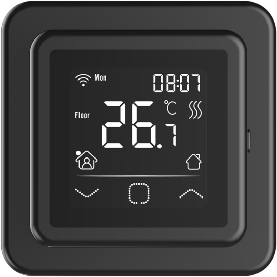 Riberger C16 WiFi Thermostat Fußbodenheizungen digital WLAN, Schwarz,  Raumthermostat 230V inkl. Sensor für elektrische Fußbodenheizungen