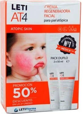LetiAT4 Crema Facial Atopic Skin 2x50ml