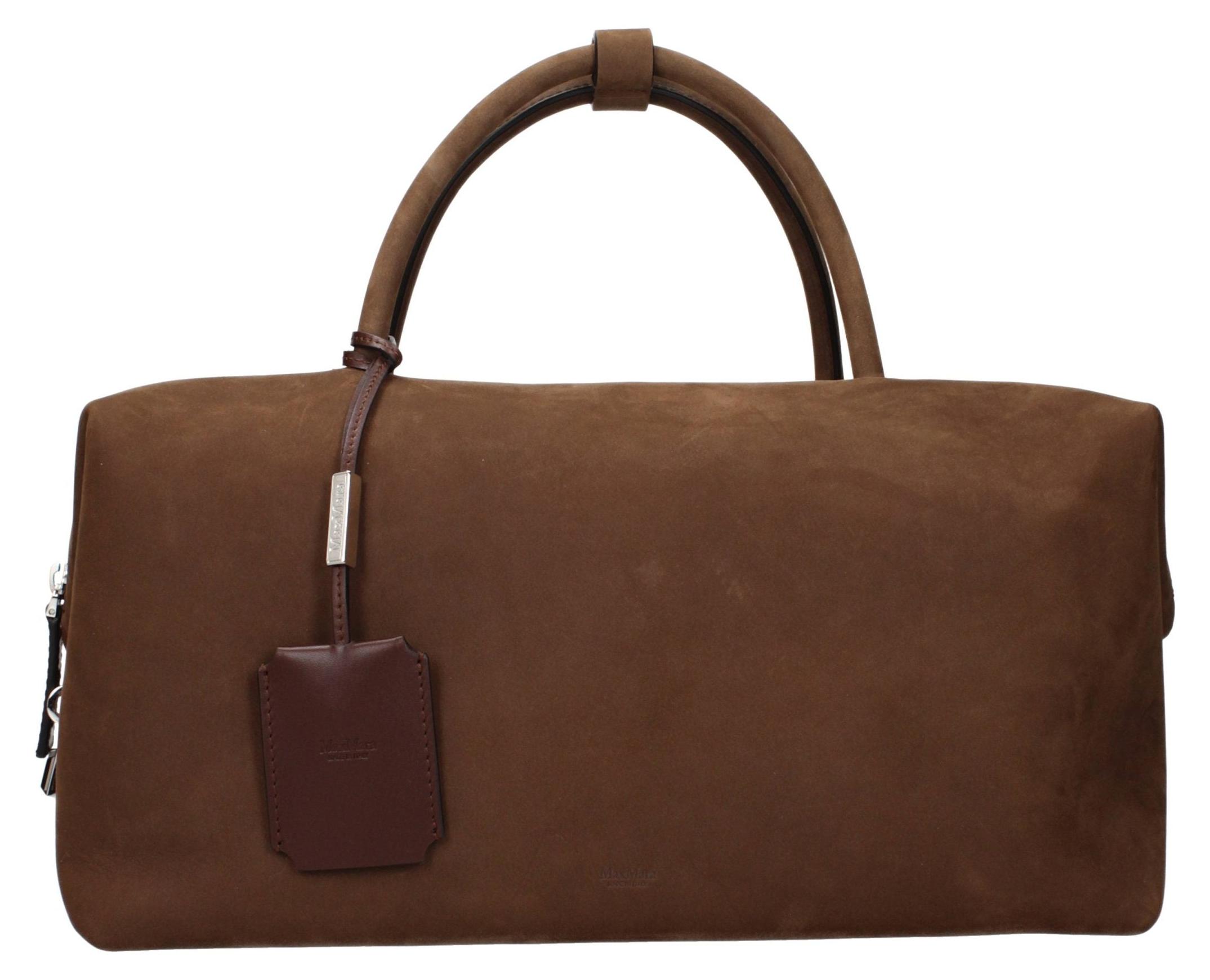 Max Mara Holdall Medium Bowling-Tasche Velours braun
