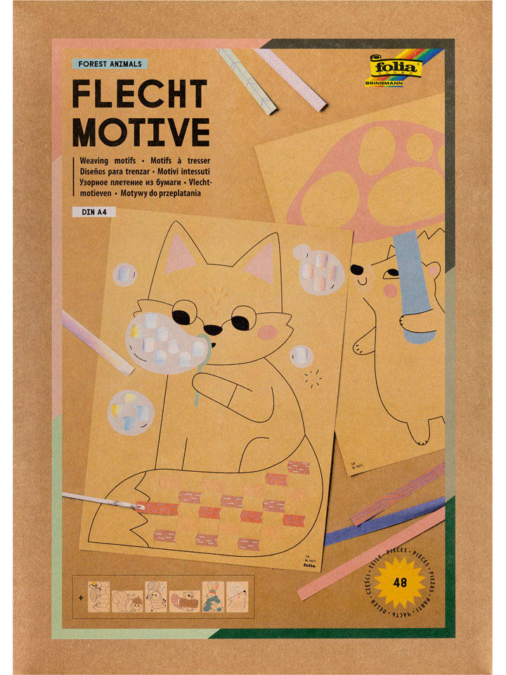 folia PAPER Flechtmotive ''Forest Animals'' - 48 Teile - ab 3 Jahren - onesize