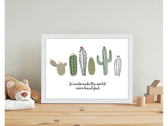 Tableau déco Cactus Friends 33 x 43cm Multicolore