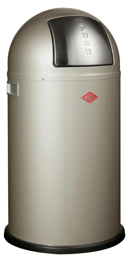 Müllbehälter, 50 Liter - Neu, Silberfarben - Edelstahldeckel und herausnehmbarer Inneneimer