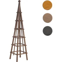 Rankgitter HWC-Q19, Pflanzgitter Klettergitter Rankhilfe Spalier Holz FSC®-zertifiziert 148x33x33cm ~ dunkelbraun